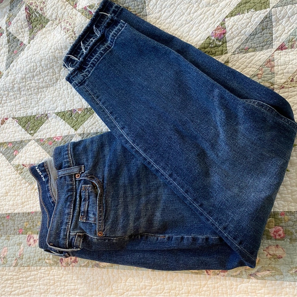 Old Navy raw hem mid-rise boyfriend fit